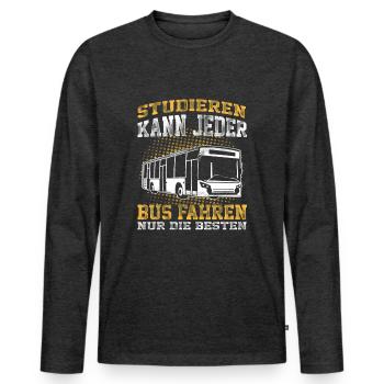 Busfahrer Beruf Bus öffentliche Verkehrsmittel - Männer Premium Bio Langarmshirt - Anthrazit meliert - Vorne - Nico (187cm)