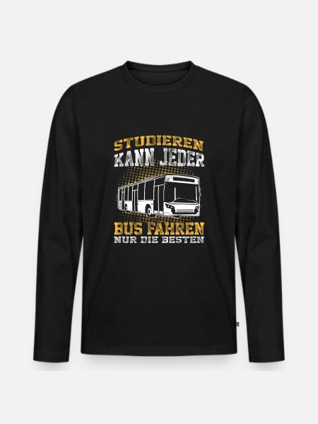 Busfahrer Beruf Bus öffentliche Verkehrsmittel - Männer Premium Bio Langarmshirt - Schwarz