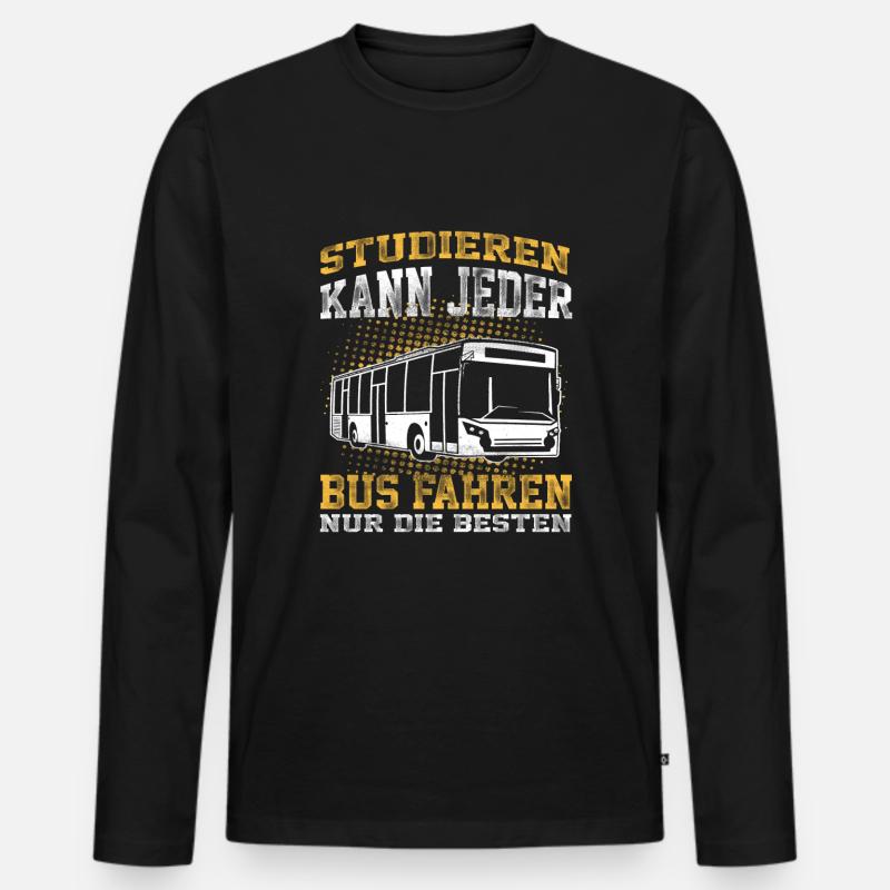 Busfahrer Beruf Bus öffentliche Verkehrsmittel - Männer Premium Bio Langarmshirt - Schwarz