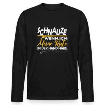Angeln Spruch Angelrute hobby Angler fischen - Männer Premium Bio Langarmshirt - Schwarz - Vorne - Nico (187cm)