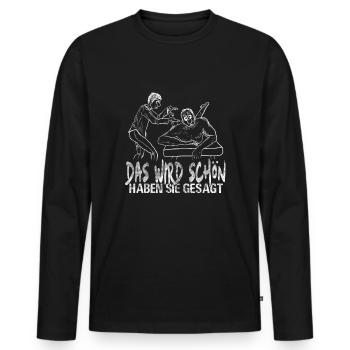 Physiotherapeut Physio Beruf Physiotherapie Reha - Männer Premium Bio Langarmshirt - Schwarz - Vorne - Nico (187cm)