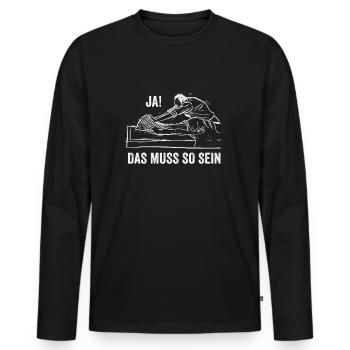 Physiotherapeut Physio Beruf Physiotherapie Reha - Männer Premium Bio Langarmshirt - Schwarz - Vorne - Nico (187cm)
