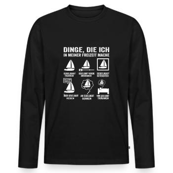 Segeln Segler Segelboot Skipper Segelschiff Hobby - Männer Premium Bio Langarmshirt - Schwarz - Vorne - Nico (187cm)