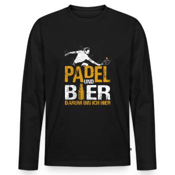 Padel Tennis Bier Padel Tennisspieler Hobby - Männer Premium Bio Langarmshirt - Schwarz - Vorne - Nico (187cm)