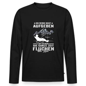 Angeln Spruch Angelrute hobby Angler fischen - Männer Premium Bio Langarmshirt - Schwarz - Vorne - Nico (187cm)