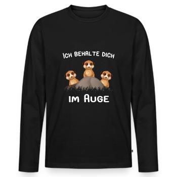 Lustige Erdmännchen Detektive Zootiere Surikate - Männer Premium Bio Langarmshirt - Schwarz - Vorne - Nico (187cm)