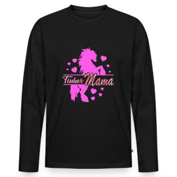Tinker Horse Mom Horse Lover Rider - Men's Premium Organic Long Sleeve Shirt - black - Front - Nico (187cm)
