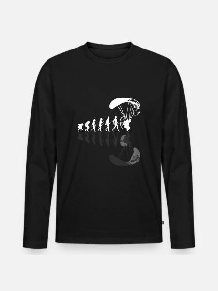 Evolution Motorschirmfliegen Gleitschirm - Männer Premium Bio Langarmshirt - Schwarz
