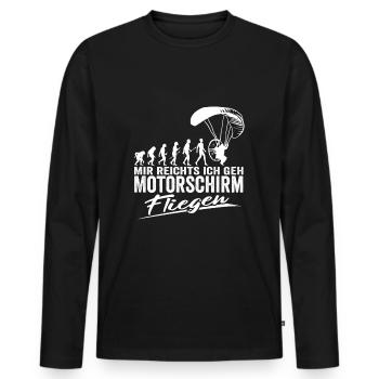 Mir reichts ich geh Motorschirmfliegen Gleitschirm - Männer Premium Bio Langarmshirt - Schwarz - Vorne - Nico (187cm)