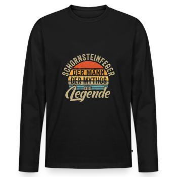 Schornsteinfeger Der Mann Der Mythos Die Legende - Männer Premium Bio Langarmshirt - Schwarz - Vorne - Nico (187cm)