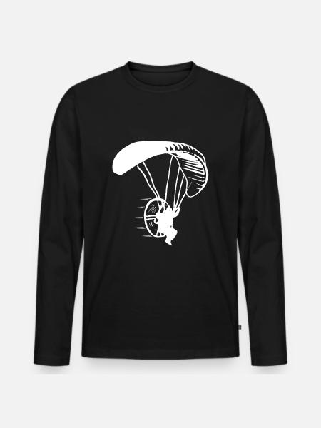 Paraglider paragliding - Men's Premium Organic Long Sleeve Shirt - black