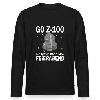 Feierabend Zerspaner Zerspanungsmechaniker - Männer Premium Bio Langarmshirt - Schwarz - Vorne - Nico (187cm)