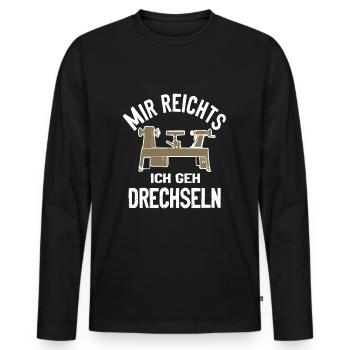 Mir reichts ich geh drechseln Drechsler - Männer Premium Bio Langarmshirt - Schwarz - Vorne - Nico (187cm)