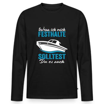Motorboot Sportboot Männer Kapitän - Männer Premium Bio Langarmshirt - Schwarz - Vorne - Nico (187cm)