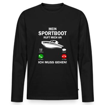 Keine Zeit Sportboot Männer Kapitän Motorboot - Männer Premium Bio Langarmshirt - Schwarz - Vorne - Nico (187cm)