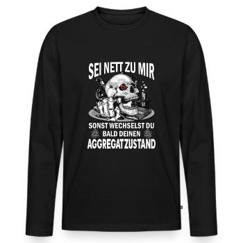 Sei nett zu mir Chemielaborant Chemiker Chemie - Männer Premium Bio Langarmshirt - Schwarz - Vorne - Nico (187cm)