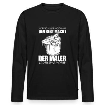 Malermeister Den Rest macht der Maler lustig - Männer Premium Bio Langarmshirt - Schwarz - Vorne - Nico (187cm)