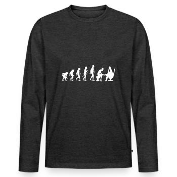 Evolution Podologue Styliste des ongles - T-shirt manches longues Premium bio Homme - anthracite chiné - Devant - Nico (187cm)