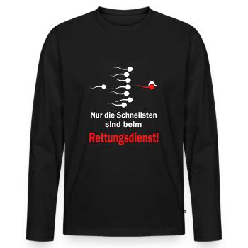 Notfallsanitäter Sanitäter Rettungsdienst - Männer Premium Bio Langarmshirt - Schwarz - Vorne - Nico (187cm)