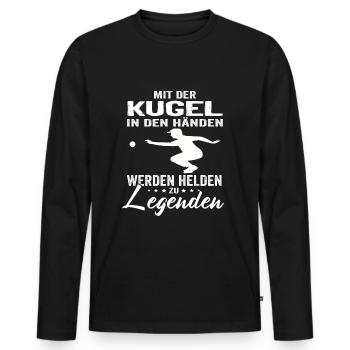 Boule Spieler Boccia Spieler Petanque - Männer Premium Bio Langarmshirt - Schwarz - Vorne - Nico (187cm)