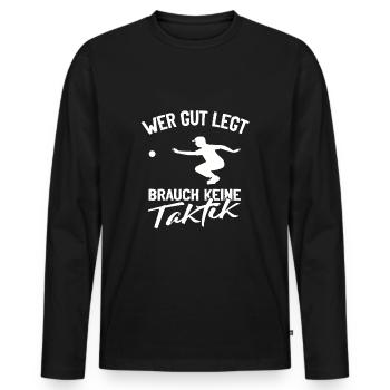 Boule Spieler Boccia Spieler Petanque - Männer Premium Bio Langarmshirt - Schwarz - Vorne - Nico (187cm)