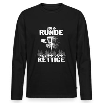 Disc golf Wurfsport Wufscheibe Frisbee - Männer Premium Bio Langarmshirt - Schwarz - Vorne - Nico (187cm)