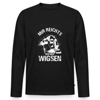 Mir reichts ich geh Wigsen Wig Schweißer schweißen - Männer Premium Bio Langarmshirt - Schwarz - Vorne - Nico (187cm)
