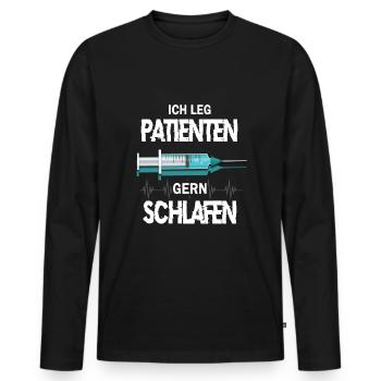 Anästhesie Narkose Arzt Anästhesist - Männer Premium Bio Langarmshirt - Schwarz - Vorne - Nico (187cm)