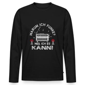 Amateurfunken Hobby Funker Ham radio Funkgerät - Männer Premium Bio Langarmshirt - Schwarz - Vorne - Nico (187cm)