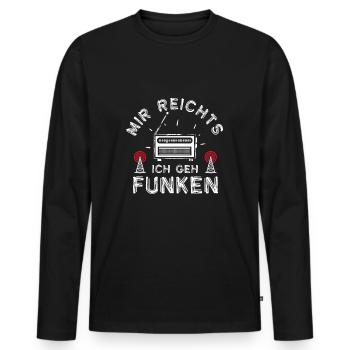 Amateurfunken Hobby Funker Ham radio Funkgerät - Männer Premium Bio Langarmshirt - Schwarz - Vorne - Nico (187cm)