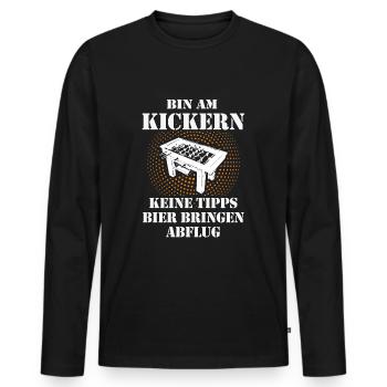 Bin am Kickern Tischfussball Tischkicker Wuzzler - Männer Premium Bio Langarmshirt - Schwarz - Vorne - Nico (187cm)