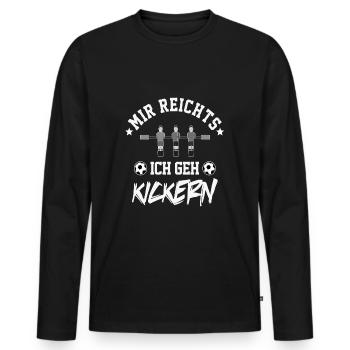 Tischfussball Tischkicker Wuzzler - Männer Premium Bio Langarmshirt - Schwarz - Vorne - Nico (187cm)