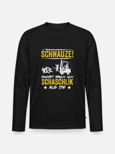 Lagerist Gabelstapler Stapler Staplerfahrer - Männer Premium Bio Langarmshirt - Schwarz