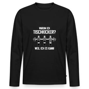 Tischfussball Tischkicker Wuzzler - Männer Premium Bio Langarmshirt - Schwarz - Vorne - Nico (187cm)