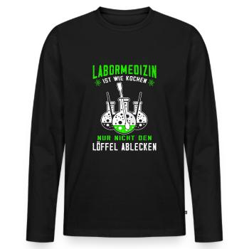 MTLA Labormedizin Laborant Labor Chemielaborant - Männer Premium Bio Langarmshirt - Schwarz - Vorne - Nico (187cm)