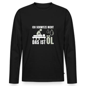 Masseur Massage Behandlung Physiotherapeut - Männer Premium Bio Langarmshirt - Schwarz - Vorne - Nico (187cm)