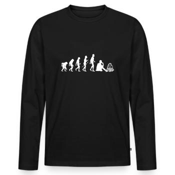 Bushcraft Survival Bushcrafting Proverbe - T-shirt manches longues Premium bio Homme - noir - Devant - Nico (187cm)
