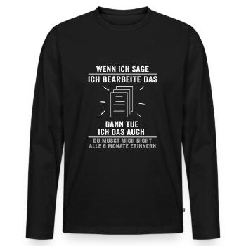 Beamter auf Lebenszeit Verbeamtung Beamten - Männer Premium Bio Langarmshirt - Schwarz - Vorne - Nico (187cm)