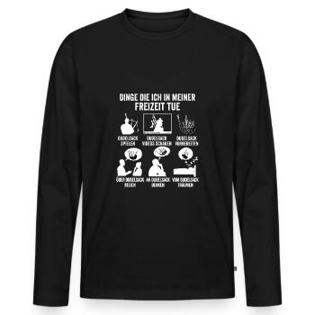 Dudelsack Spruch Sackpfeife Schottland - Männer Premium Bio Langarmshirt - Schwarz - Vorne - Nico (187cm)