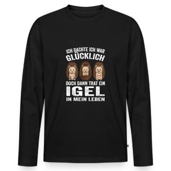 Igel Spruch Waldtier Igel Liebe - Männer Premium Bio Langarmshirt - Schwarz - Vorne - Nico (187cm)