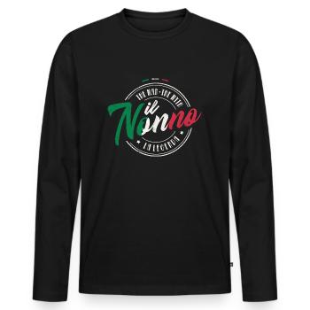 IL NONNO MAN MYTH LEGEND GRANDPA ITALY GIFT - Men's Premium Organic Long Sleeve Shirt - black - Front - Nico (187cm)