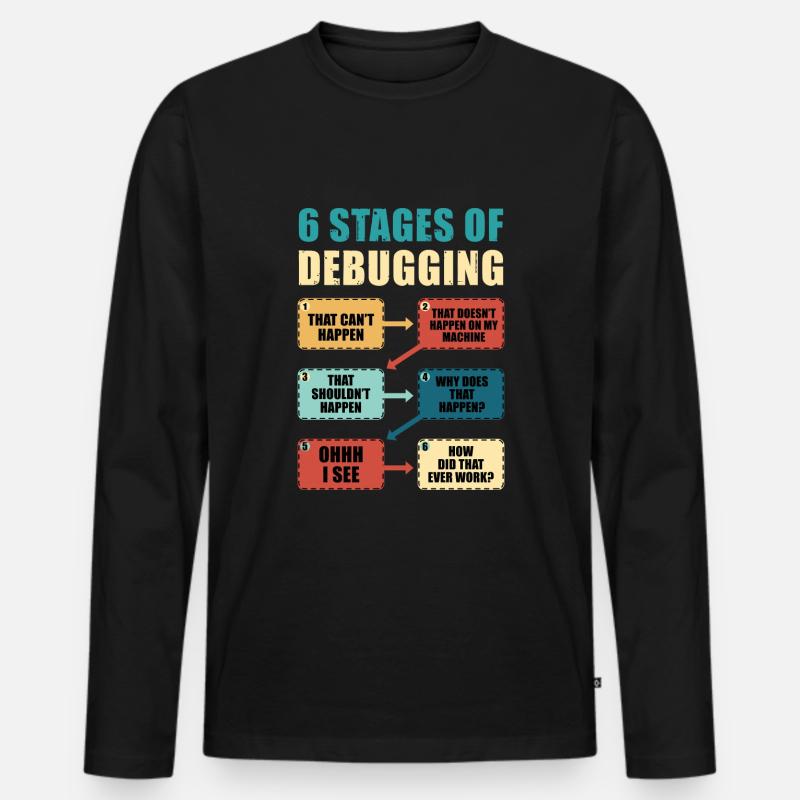 Programmieren Debugging Lustiges Programmierergeschenk - Männer Premium Bio Langarmshirt - Schwarz