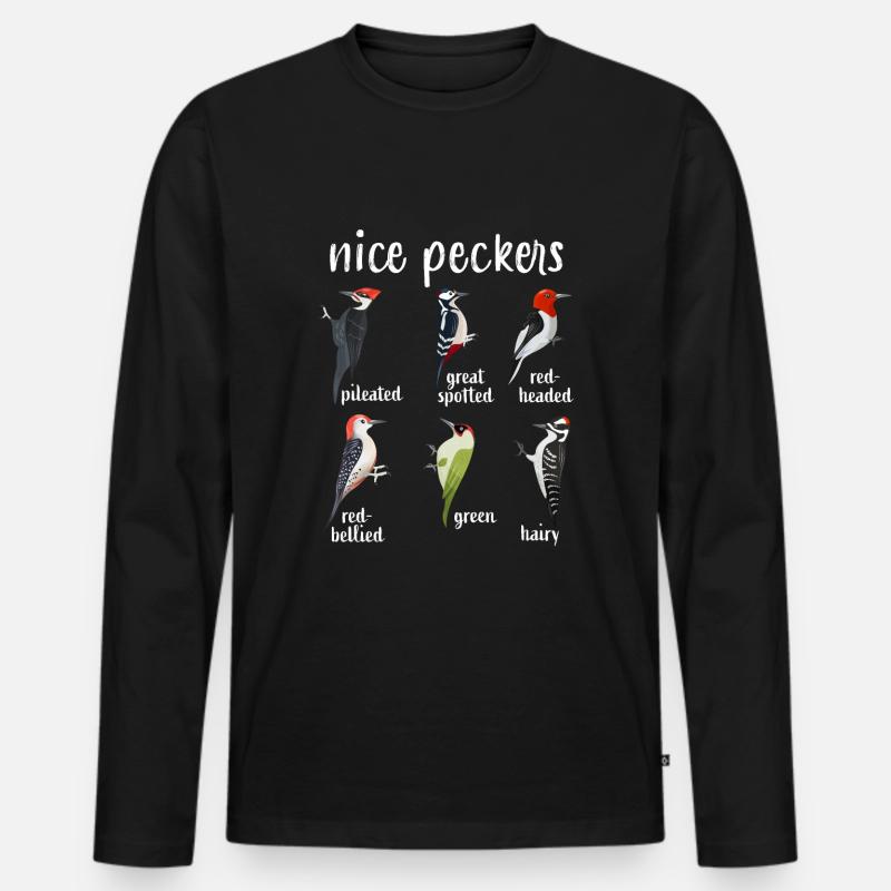 Lustiger SpechtVogel Weihnachtsgeschenk Schöner Specht - Männer Premium Bio Langarmshirt - Schwarz