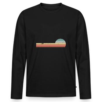 Retro Horizontal Vintage Sonnenuntergang - Männer Premium Bio Langarmshirt - Schwarz - Vorne - Nico (187cm)