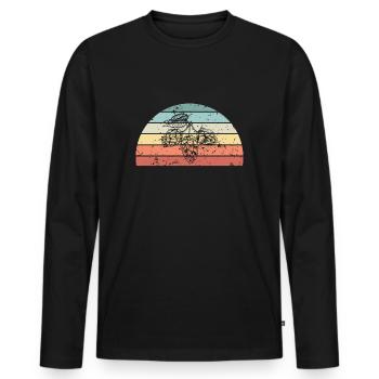 Retro Brewing Sunset Bière vintage Sunrise - T-shirt manches longues Premium bio Homme - noir - Devant - Nico (187cm)