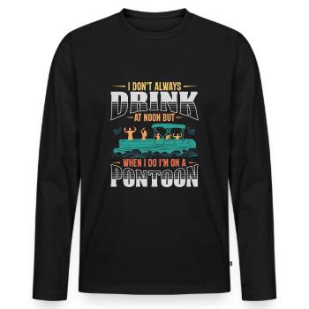 Lustiges Ponton-Trinkboot-Geschenk - Männer Premium Bio Langarmshirt - Schwarz - Vorne - Nico (187cm)
