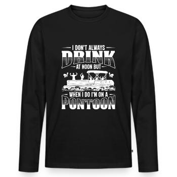 Je ne bois pas toujours à midi, mais quand je le fais, je suis sur - T-shirt manches longues Premium bio Homme - noir - Devant - Nico (187cm)