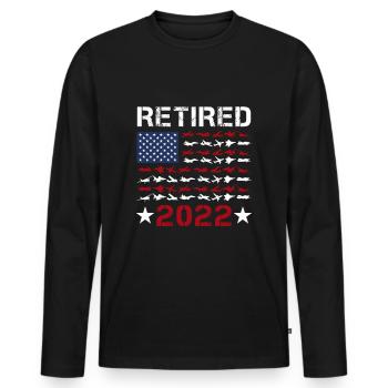 Pensionierter Pilot 2022 USA Flag Airplanes Aviation - Männer Premium Bio Langarmshirt - Schwarz - Vorne - Nico (187cm)