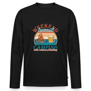 Camping Camper Outdoor Sommer Design - Männer Premium Bio Langarmshirt - Schwarz - Vorne - Nico (187cm)