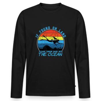 Taucher Tauchen Design Schnorcheln - Männer Premium Bio Langarmshirt - Schwarz - Vorne - Nico (187cm)